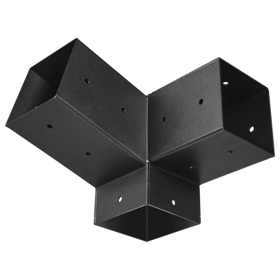 Pergola Bracket Kit,4x4" 3-Way Slanted for 3.5x3.5" Wood Beams,2Pack with Post  Wall Bases