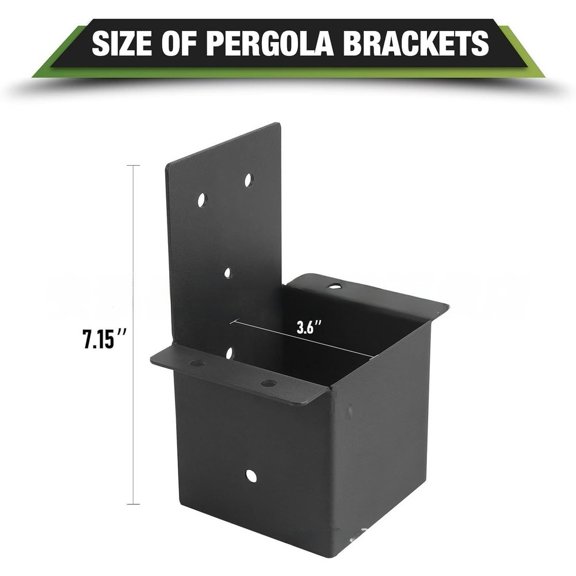 Pergola Bracket Wall Mount Set Pavilion Column Connector With Screws Galvanized