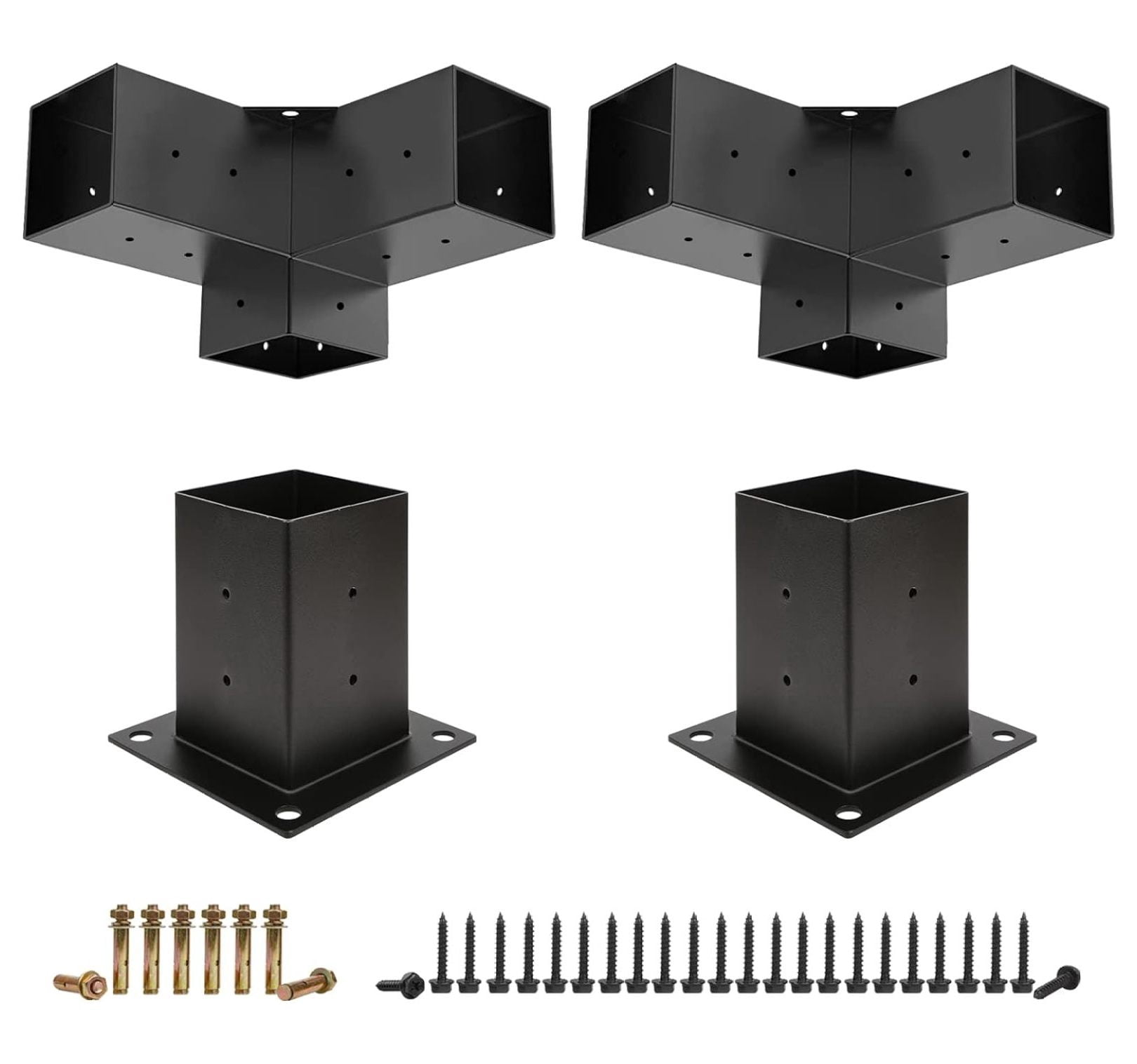 Patio Cover Riser Saddles 3-Pack Black Pergola Roof Riser Brackets ...