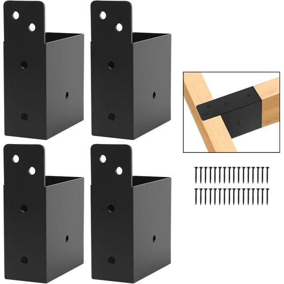 Pergola Brackets 4 count, 2" x 4" (Actual 1.6" x 3.6") for Pergolas, Gazebos, Log Cabins, Sunroom, Carport, Deck Railing