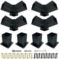 Pergola Brackets Kit,3Way 90° Corner DIY Brackets & Post Achors,Black