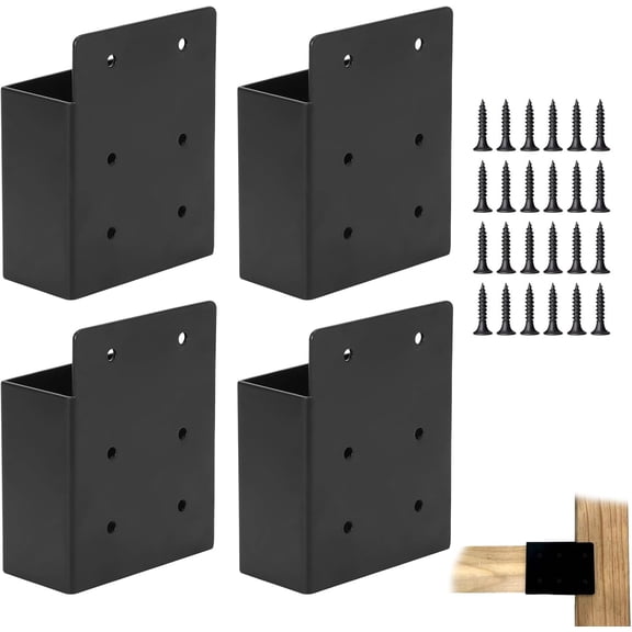 Pergola Brackets, Pergola Privacy Wall Brackets Privacy Wall Bracket Post Side Rafter Bracket for 2x4 Wood Post DIY Pergolas Deck Railing Connector (with Screws) 4 Pcs