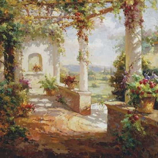 Pergola Flowers Canvas Art - Fabio (24 x 24)