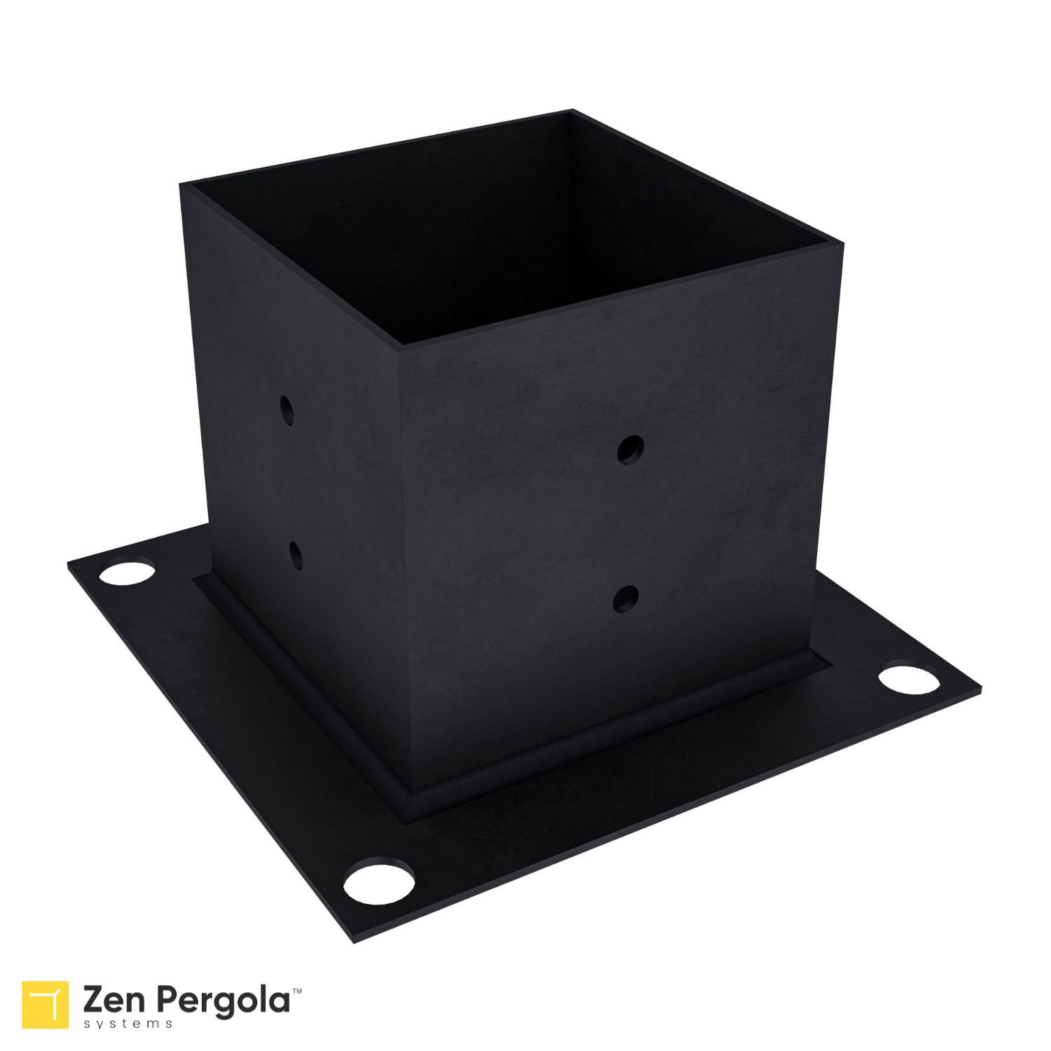 Pergola Post Base Bracket (4x4 Steel) for Securing DIY Pergola Post to