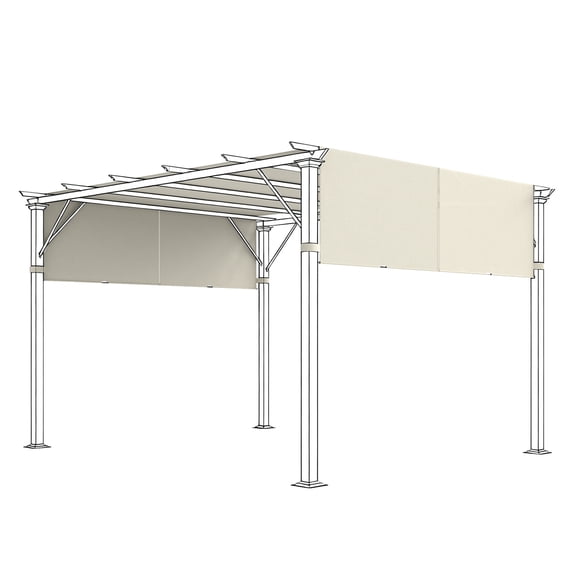 Pergola Replacement Canopy 2-Pack, 10x10 ft, UV Protection, Outdoor Shade Cover, Easy Install, Cream White