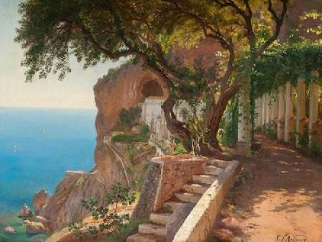 Pergola in Amalfi Canvas Art - Carl Frederic Aagard (22 x 28)