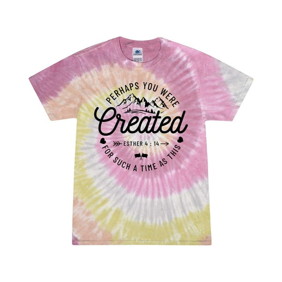 Perhaps You Were Created For Such A Time As This Esther 4:14 Christian Unisex Tee Ladies Design Short Sleeve Tie Dye T-shirt-Desert Rose-xxl