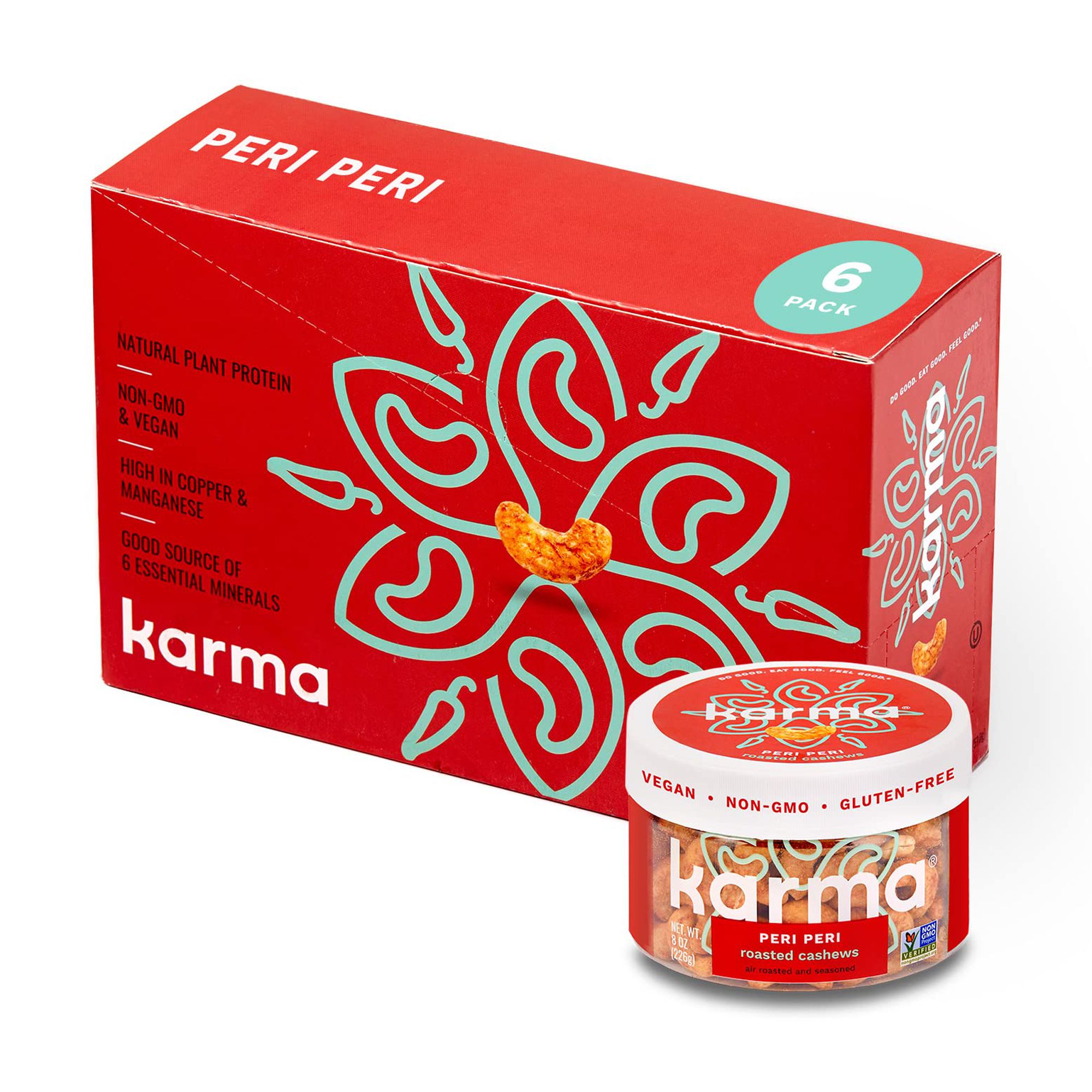 Peri Peri Cashews by MMF7 Karma Nuts, Whole, Savory, Spicy, Roasted