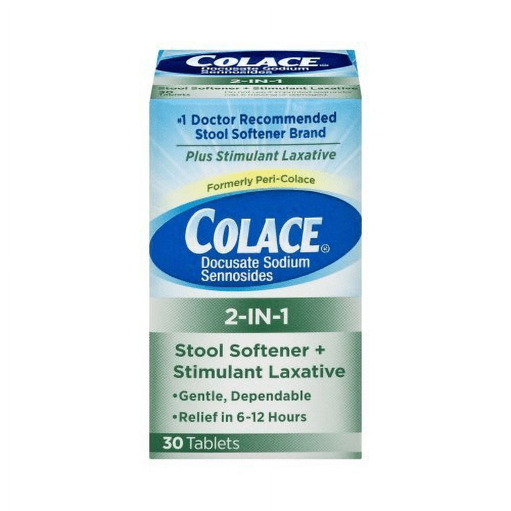 Peri-Colace Stool Softener/Stimulant Laxative, Tablets 30 ea, Pack of 4