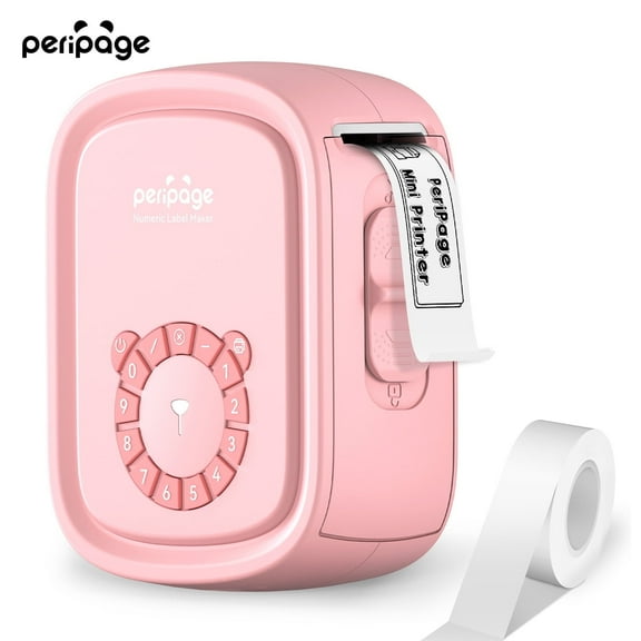 PeriPage P10Pro Portable Bluetooth Thermal Label Printer - Wireless, Inkless, Rechargeable, Suitable for Office and Home Organization (Pink)