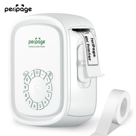 PeriPage P10Pro Portable Bluetooth Thermal Label Printer - Wireless, Inkless, Rechargeable, Suitable for Office and Home Organization (White)