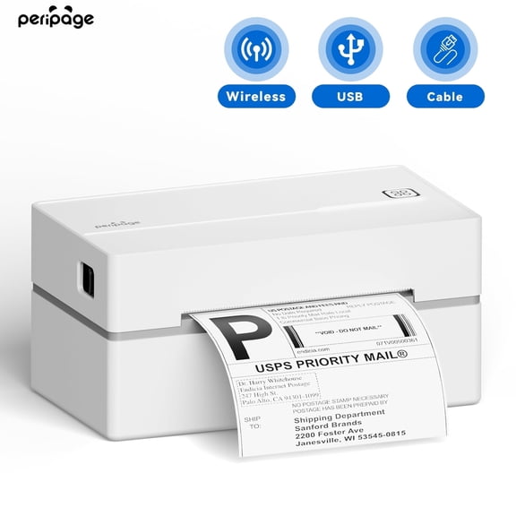 PeriPage PB40 Bluetooth Thermal 4x6 Label Printer, Compatible with eBay, Amazon, AliExpress, Lazada, Temu, Shopify(White)