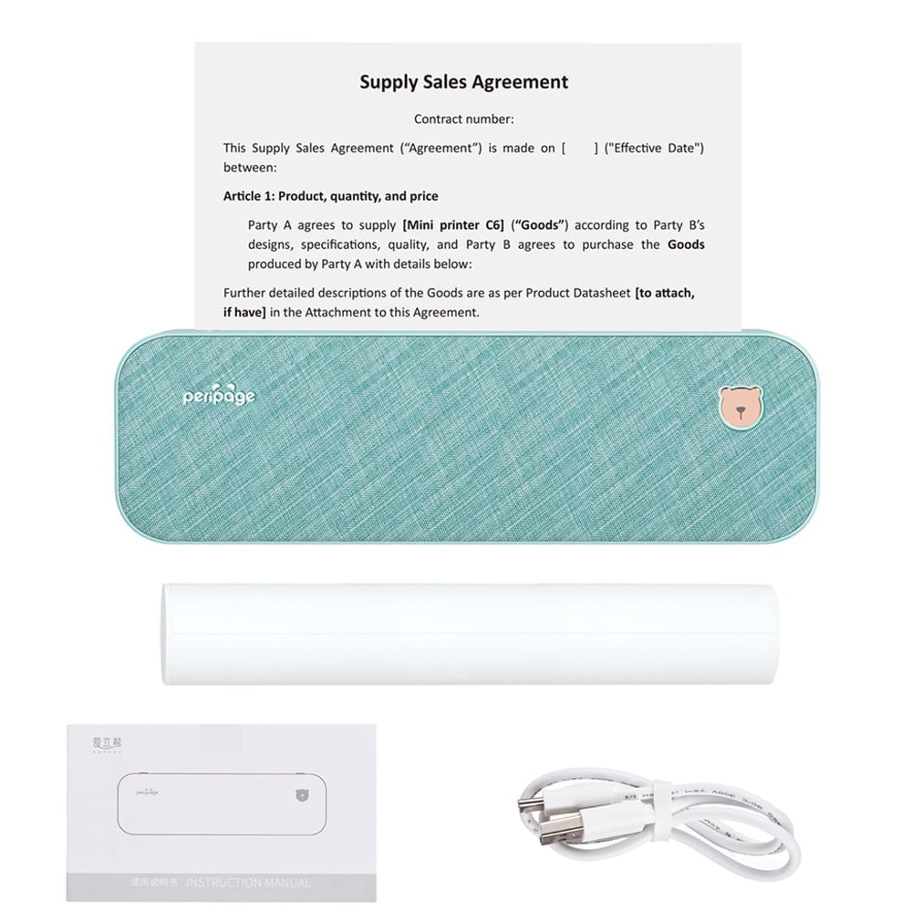 PeriPage Portable Printer, A4 Wireless Bluetooth Travel Printer, Thermal Printer Compatible with Android and Ios, Support 2''/3''/4' Paper Width Printing PDF File