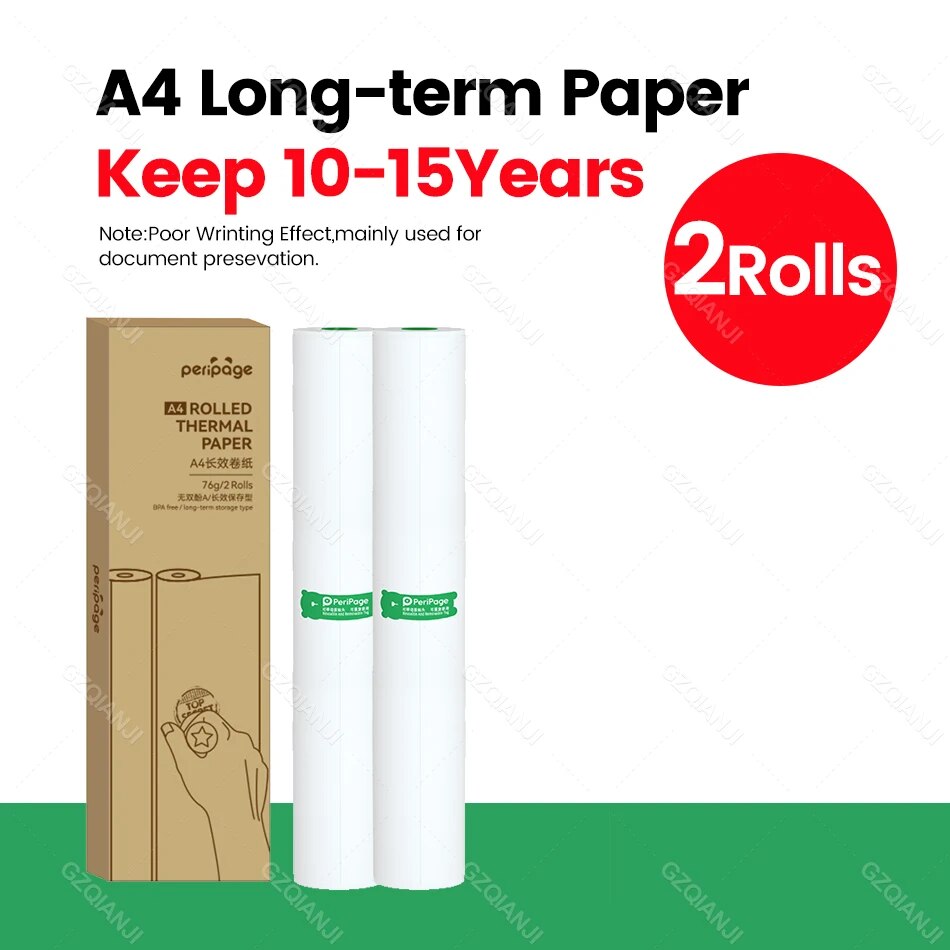 PeriPage Thermal A4 Paper for A40 Printer Quick Dry Long Time Storage ...