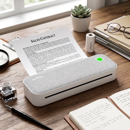 PeriPageA40 Thermal Portable Printer, Supports 8.26"x11.69" US Letter, Wireless Inkless Bluetooth Mobile Travel Printer, Compatible with Android and iOS, Prints Documents, Tattoo Paper, Photos(Grey)