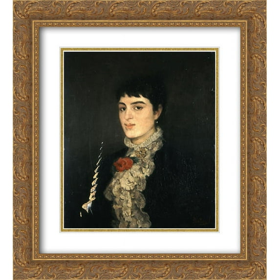 Pericles Pantazis 2x Matted 20x22 Gold Ornate Framed Art Print 'Portrait of Varvogli'