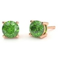 thumbnail image 1 of Peridot 5mm Round Stud Earrings in 14k Rose Gold, 1 of 4