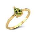 thumbnail image 1 of Peridot 6x4mm Pear Shape 925 Sterling Silver Gold Vermeil Valentines Day Gifts Ring, 1 of 4