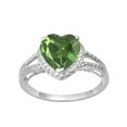 thumbnail image 1 of Peridot 925 Sterling Silver 8mm Heart Shape Women Mother's Day Gift Promise Ring, 1 of 2