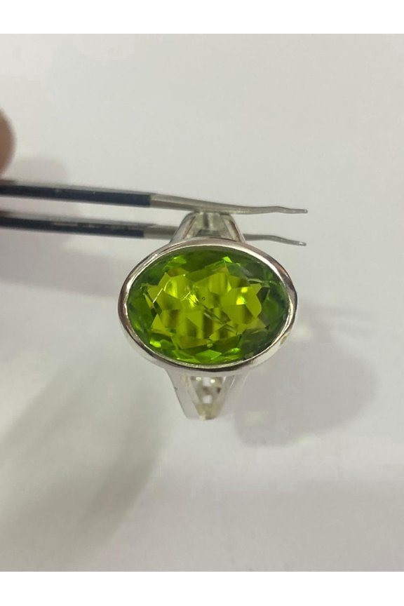 GemEmporium Handmade Panchdattu Green Peridot Gift Ring For Astrological Purpose