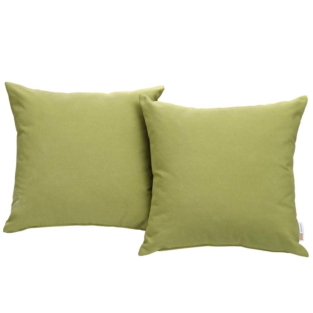 Peridot Green Medium Square Outdoor Throw Pillow Set