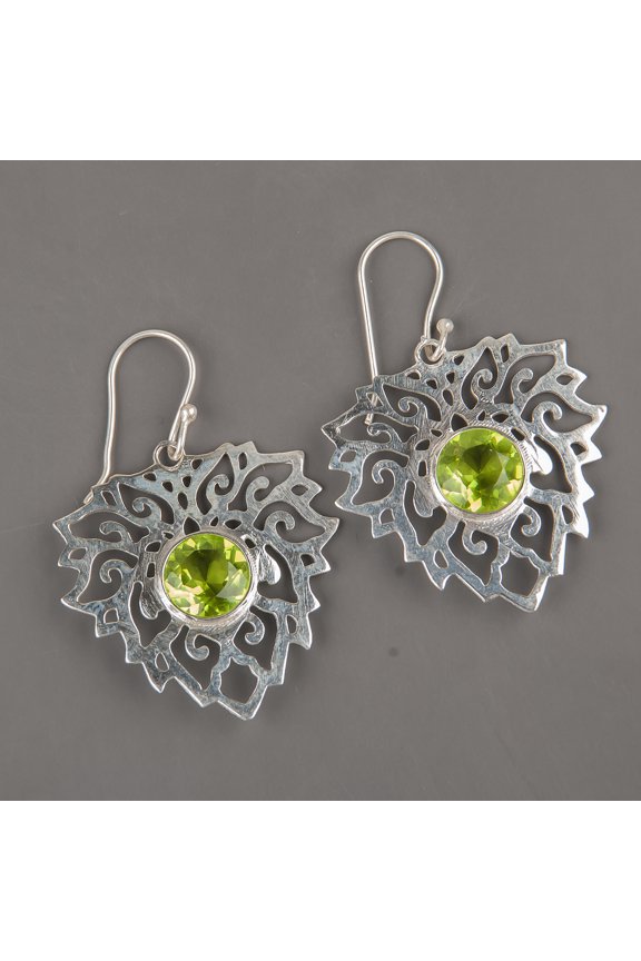 Peridot Earrings 925 Sterling Silver Jewelry