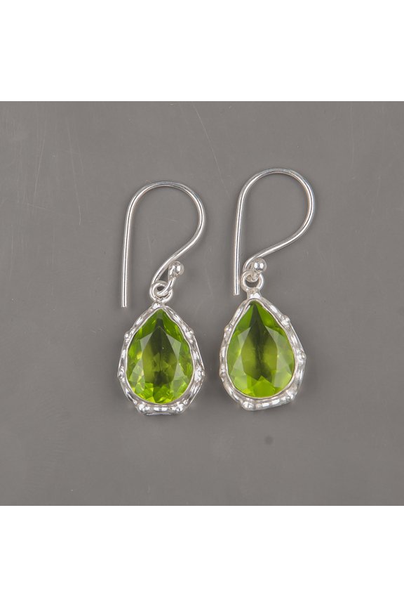 Peridot Earrings 925 Sterling Silver Jewelry
