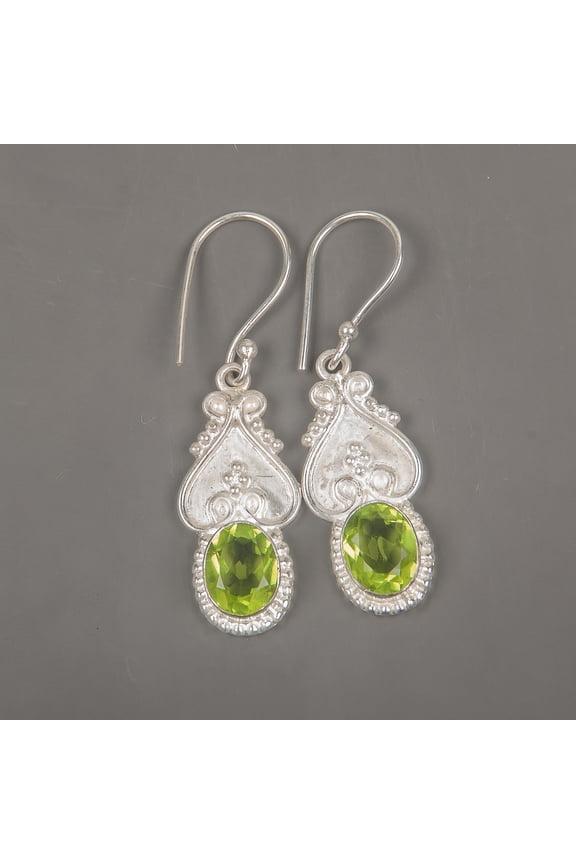 Peridot Earrings 925 Sterling Silver Jewelry