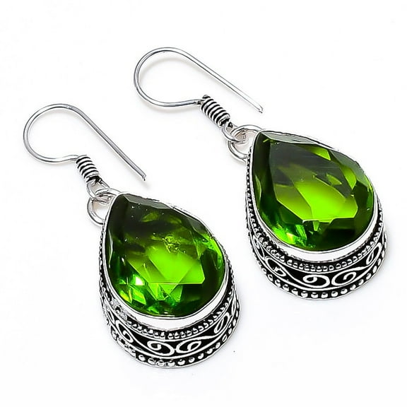 Peridot Earrings Handmade 925 Sterling Silver | Fresh Green Gemstone Jewelry | August Birthstone Gift for Her