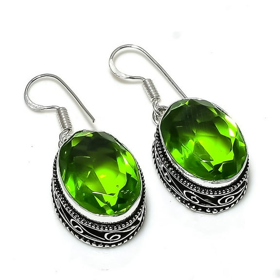 Peridot Earrings Handmade 925 Sterling Silver | Vibrant Green Gemstone Jewelry | August Birthstone Gift