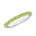 thumbnail image 1 of Peridot Eternity Band Ring for Women White Gold Plated Solid 925 Sterling Silver Stackable Ring Unique Anniversary Promise Ring Jewelry Gift for Her Ring Size 9, 1 of 4