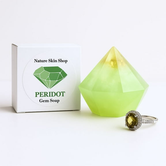Peridot Gem Soap with Hidden Silver Ring