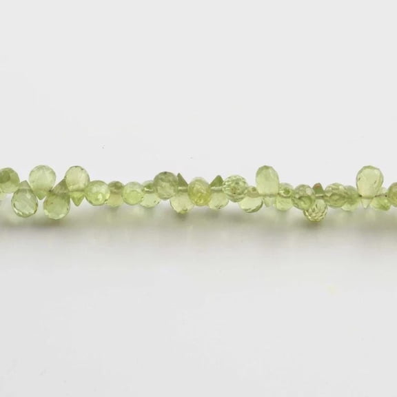 Peridot Gemstone Beads - Natural Faceted Pear Briolette Strand for Jewelry Making Supplies and DIY Crafting