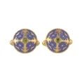 thumbnail image 1 of Peridot Gold Plated Brass Enameled Cuff Link, 1 of 1