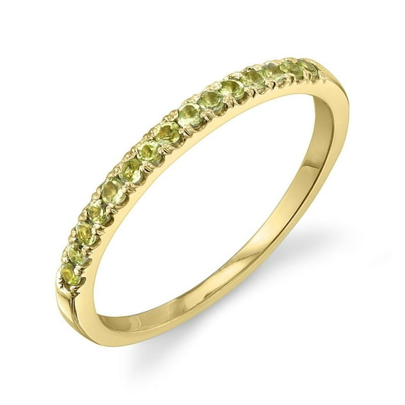 Peridot Half Eternity Pave Ring Infinity Wedding Band Stack Peridot Eternity Band Anniversary Guard Band Ring Dainty Anniversary Gift