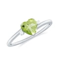 thumbnail image 1 of Rosec Jewels Peridot Heart Solitaire Ring with Diamond, Promise Ring for Her, 6 MM, 925 Sterling Silver, US 5.00, 1 of 9