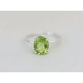 thumbnail image 1 of Peridot Oval cut gemstone engagement ring 925 sterling silver Wedding ring for her, 1 of 5