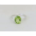 thumbnail image 1 of Peridot Oval cut gemstone engagement ring 925 sterling silver Wedding ring for her, 1 of 5