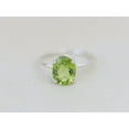 thumbnail image 1 of Peridot Oval cut gemstone engagement ring 925 sterling silver Wedding ring for her, 1 of 5