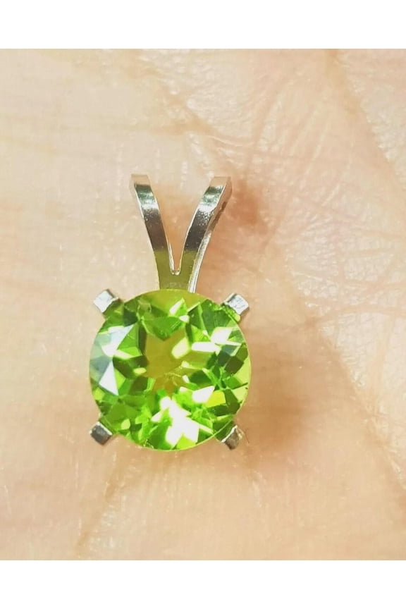 Peridot Pendant, 925 Sterling Silver Pendant, Oval Gemstone Pendant, August Birthstone Pendant, Handmade Necklace, Anniversary Gift For Wife