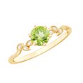 thumbnail image 1 of Rosec Jewels Real Peridot Promise Ring with Diamond - Leaf Ring - AAA Quality - Ready to Gift for Valentines Day, 10K Yellow Gold, US 9.50, 1 of 9