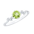 thumbnail image 1 of Rosec Jewels Real Peridot Promise Ring with Diamond - Leaf Ring - AAA Quality - Ready to Gift for Valentines Day, 925 Sterling Silver, US 4.00, 1 of 8