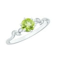 thumbnail image 1 of Rosec Jewels Real Peridot Promise Ring with Diamond - Leaf Ring - AAA Quality - Ready to Gift for Valentines Day, 925 Sterling Silver, US 4.00, 1 of 9