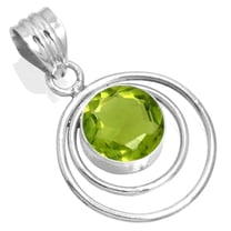Peridot Quartz Pendant 925 Sterling Silver Handmade Jewelry