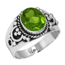 Peridot Quartz Women Jewelry 925 Sterling Silver Ring