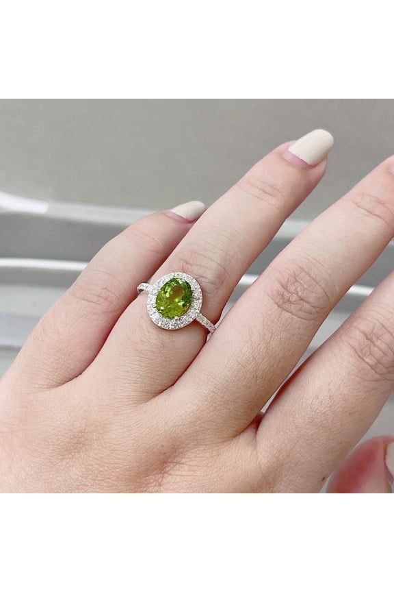 Peridot Ring - August Birthstone Jewelry - Statement Ring - Engagement Ring - Rectangle Ring - Cocktail Ring - Prong Ring