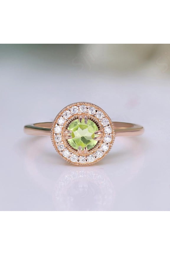 Peridot Ring - August Birthstone Jewelry - Statement Ring - Engagement Ring - Rectangle Ring - Cocktail Ring - Prong Ring