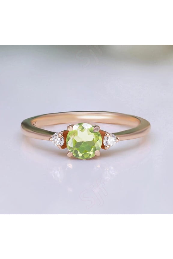 Peridot Ring - August Birthstone Jewelry - Statement Ring - Engagement Ring - Rectangle Ring - Cocktail Ring - Prong Ring