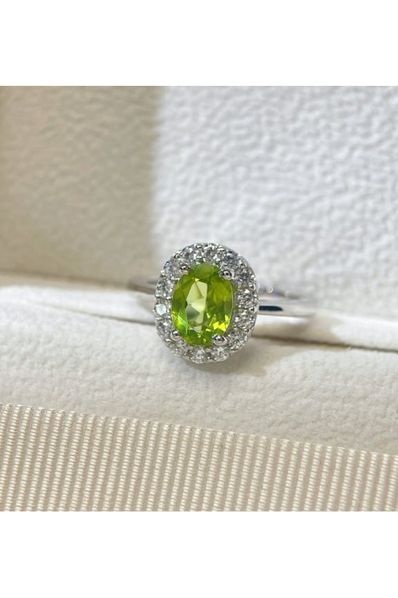 Peridot Ring - August Birthstone Jewelry - Statement Ring - Engagement Ring - Rectangle Ring - Cocktail Ring - Prong Ring