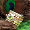 thumbnail image 1 of Peridot Silver Spinner Ring, 925 Sterling Silver & Brass Peridot Spinner Ring, Handmade Flower Design Ring, Textured Band Ring Boho Rings, 1 of 9
